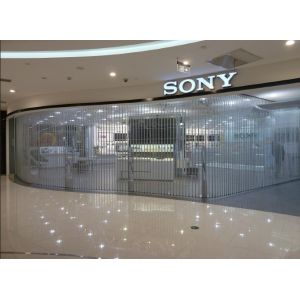 Lateral Automatic Sliding Shutter Door Electric Polycarbonate Transparent PC