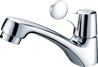 CE Durable Single Cold Water Taps / Brass Water Saving Ceramic Basin Faucet for