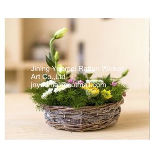 Cheap 2016 new style wicker garden baskets round shape willow plant baskets for sale