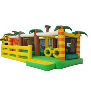 Cheap Coconut Tree Inflatable Bouncy Obstacle Course , Outdoor Playground for sale