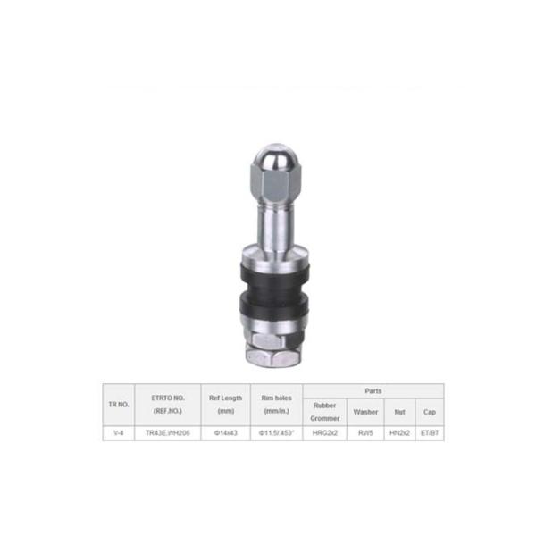 Metal Truck Tire Valve Stems TR43E VS-8 Aluminum EPDM Rubber 38MM Size