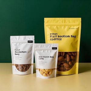 Flat Bottom Bag with Zipper - Stand-Up Airtight Pouches with Reusable Lock Seal