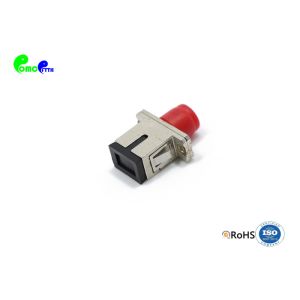 SC Female - FC Female Simplex Hybrid Fiber Optic Adapter Ceramic Sleeve Red Cup With Metal Material
