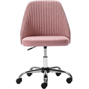 Mid Back Home Office Swivel Chair Armless Twill Fabric Adjustable For Small