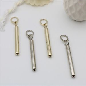 Custom high end shiny gold zinc alloy 53.7 mm metal zipper puller for bags