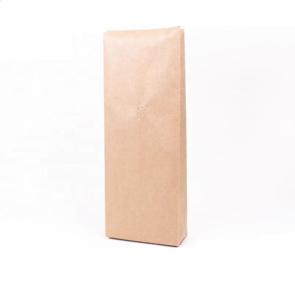 Coffee bag Flat Bottom k kraft paper bag/ tea packaging bags with valve