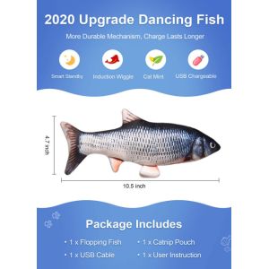 Pet Interesting Plush 10.5x4.7 Inch Electronic Fish Cat Toy