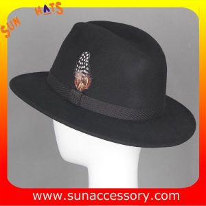 0070375 Sun Accessory customized winter wool felt jazz style fedora hats ,unisex