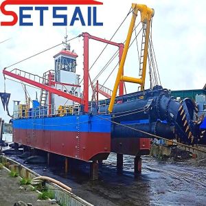 Depth Meter and Anchor Boom Configuration Cutter Suction Dredger for Sand