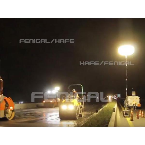 Glare Free Inflatable Lighting Balloon Mountable On Pavement Machine Vehicle
