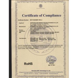 Shenzhen High Bright Optoelectronics Co.,LTD Certifications