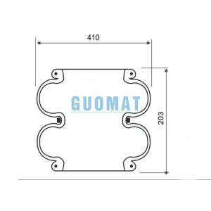 China Double Convoluted Industrial Air Spring DF16-1/4X2 SPRINGRIDE Rubber Bellows Air Bags DF-16''1/4X2 on sale