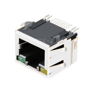 LPJES101XAGNL Right Angle RJ45 Female Connector without Integrated Magnetics Tab
