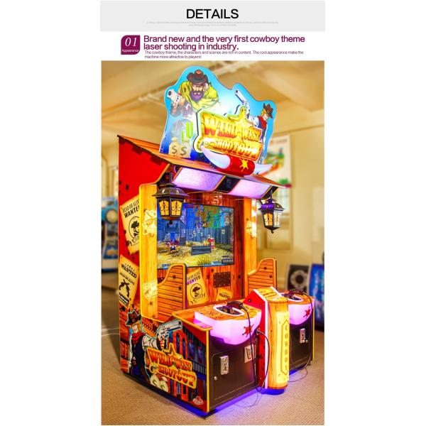 2 players Wild West cowboy shooting machine, gun shooting simulator video game