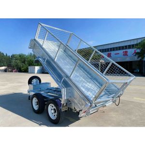 10x6 Hydraulic Tipper Trailers Durable Galvanized Cage Trailer Compact