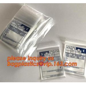 Eco friendly biohazard medicine k bag, FDA LDPE Materials Medical using Zipper