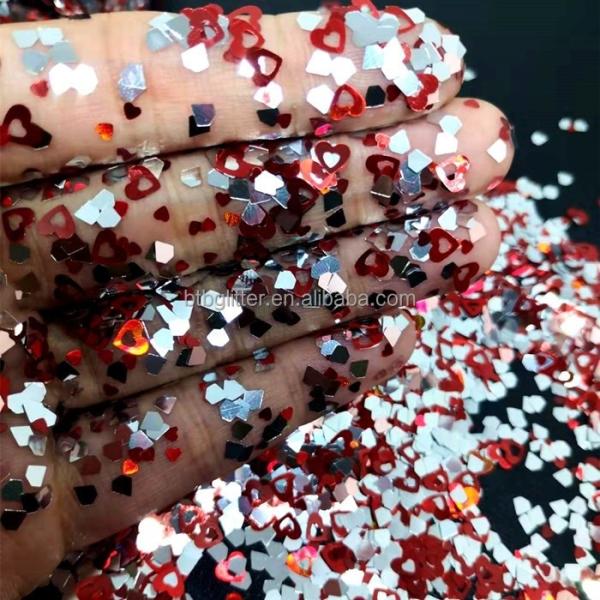 Solvent Resistant Valentines Day Loose Glitter Polyester Chunky Glitter Bulk for