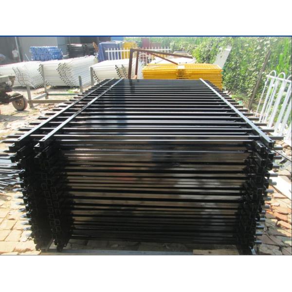 China Garrison Fence Supplier Stain BLACK 40MM X 40MM RAIL ,25MM X 25 SPEAR TOP 65mm x 65mm x 3000 post