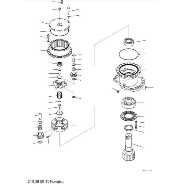 21N-26-00132 Hydraulic Swing Gearbox for Komatsu Swing Reducer PC1250-11 Excavator Aftermarket Factory