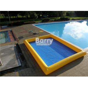 Custom Made 0.9mm PVC Inflatable Swimming Pool Air Sealed Blue Rectangle