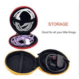 ODM Five Colors Zipper EVA Earphone Storage Case Fabric Lining