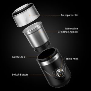 ABS Automatic Coffee Bean Grinder 70g Capacity CG638B Portable Electric Espresso