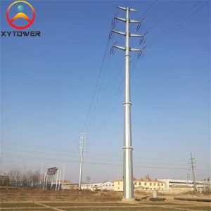 High Voltage 10kV-500kV Flange Type Electric Power Transmission Lines Monopole