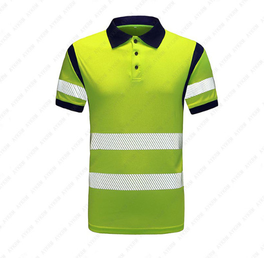 Quality Reflective PPE Safety Wear Summer New Breathable Quick-Drying Reflective POLO Shirt/T-Shirt With Custom Logo wholesale