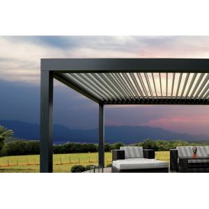 Cheap Waterproof PVC Retractable Patio Awning With Led Lights Gazebo for sale