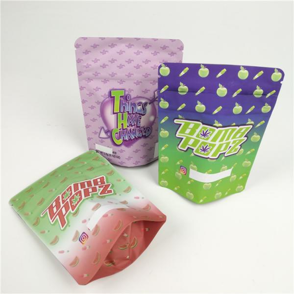 Quality Resealable 3.5g Mylar Smell Proof Bags Heat Seal CMYK wholesale