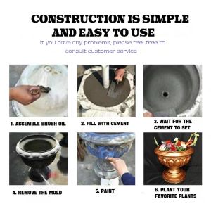 Precision Plastic Injection Molding Parts Concrete Flower Pot Molds Customized