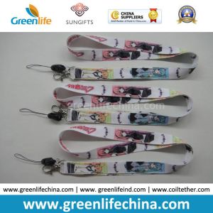 Smooth polyester working lanyard w/full color transfer printed and safety