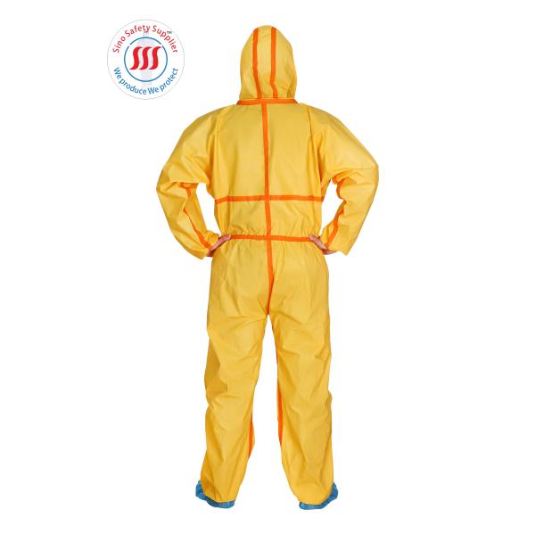 50-90gsm Type 3 Disposable Coveralls Liquid Chemicals Resistance Microporous Suit