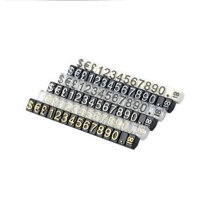 Cheap End Convex Digital Metal Jewelry Tags Display for Luxury Coppery Gold Silver Pricing Cubes for sale