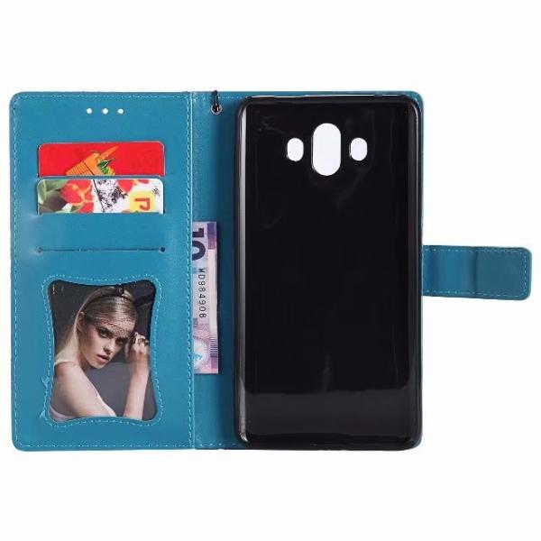 Huawei Mate 10 Leather Protective Case with Flower Embossed Pattern