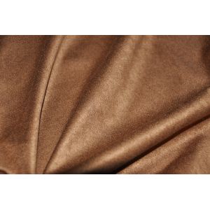 Camel 155cm Faux Suede Fabric , Polyester Foam Backed Faux Suede