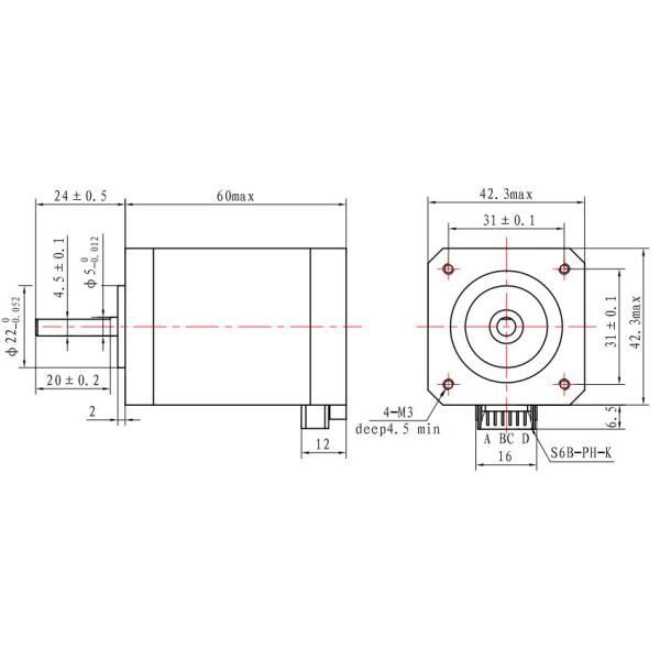 Stepper Motor 60mm body 860mN.m 1.5A for 3D printers and robots