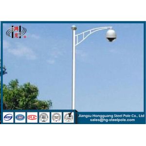 Professional Polygonal Galvanized CCTV Camera Pole Single Arm