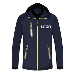 Custom Logo Outer Wear Apparel Spandex Polyester Softshell Jacket Windbreaker