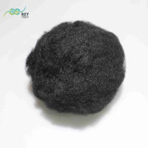 64mm Black Dope Dyed Recycled Non siliconized Dope Dyed Viscose Fibre