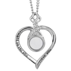 Sublimation Blanks Heart Button Necklace For Valentine'S Day Custom Pendant