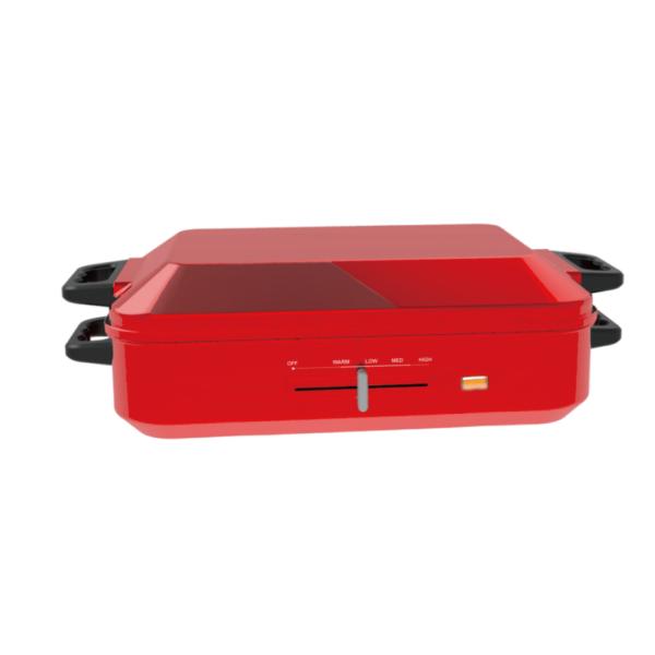 Quality Red Multi Function Cooker Contact Grill Takoyaki Maker Multi Pans With Smokeless Grill Plate wholesale