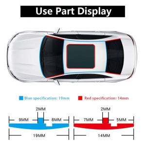 Car Door Weatherstrip Front Rear Windshield Edge Sealing Strips Sticker Car Roof
