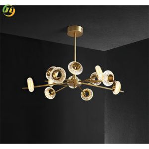 China 12 Light LED Sphere Chandelier Crystal Metal Gold Pendant Light on sale
