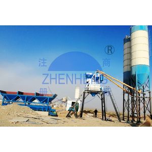 HZS75 Stationary Concrete Batching Plant With 2 * 30kw High Mixing Intensity Concrete Mixer