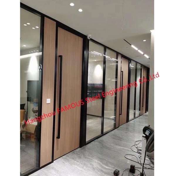 Quality Melamine Panel Modular Single Glass Office Partition 8mm Thickness wholesale