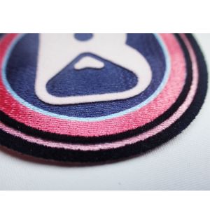 3D Flocking Badge Custom iron/sew on cloth patches for Garment Patch embossed