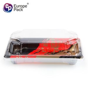 Eco-friendly disposable plastic square sushi tary for salmon