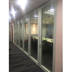 China Suitable For Office And Commercial Spaces Folding Office Room Separator With Aluminum Alloy Frame Offering Flexible And Space Management on sale