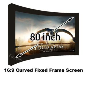 Full HD 80" Arc Fixed Frame 3D Projector Screen 16:9 Ratio Cinema DIY Projection